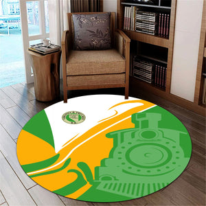 Railspirit Virginia & Truckee Railroad Round Mat Flame-Inspired Style Mat Gift Idea For Train Lovers
