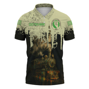 Railspirit Personalized Virginia & Truckee Railroad Polo Shirt Vintage Train Art Style Shirt For Locomotive Fans