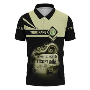 Railspirit Custom Name Virginia & Truckee Railroad Polo Shirt American Train Ticket Printed Shirt