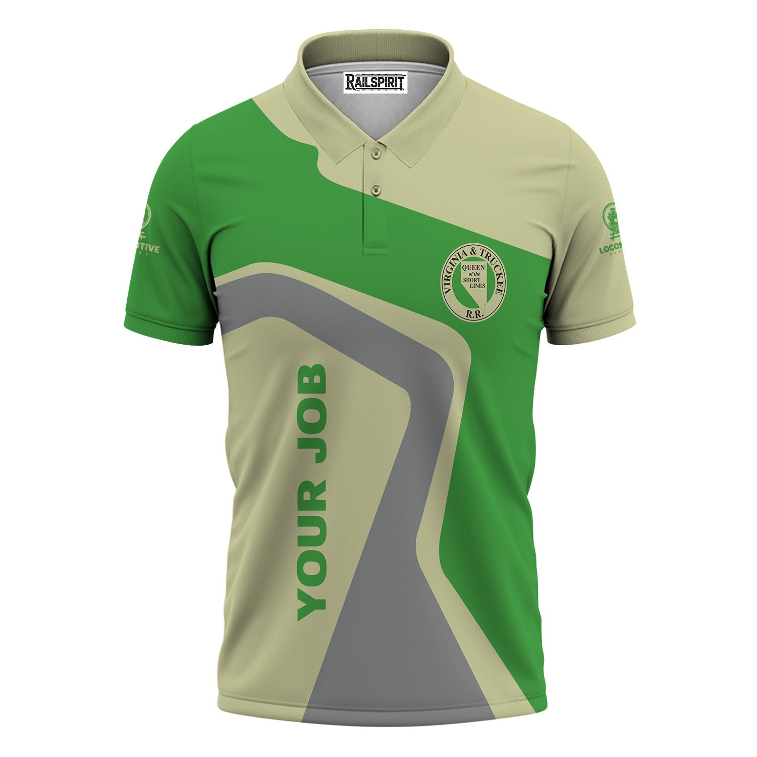 Railspirit Personalized Virginia & Truckee Railroad Polo Shirt Unique Design with Custom Job Position Train Shirt