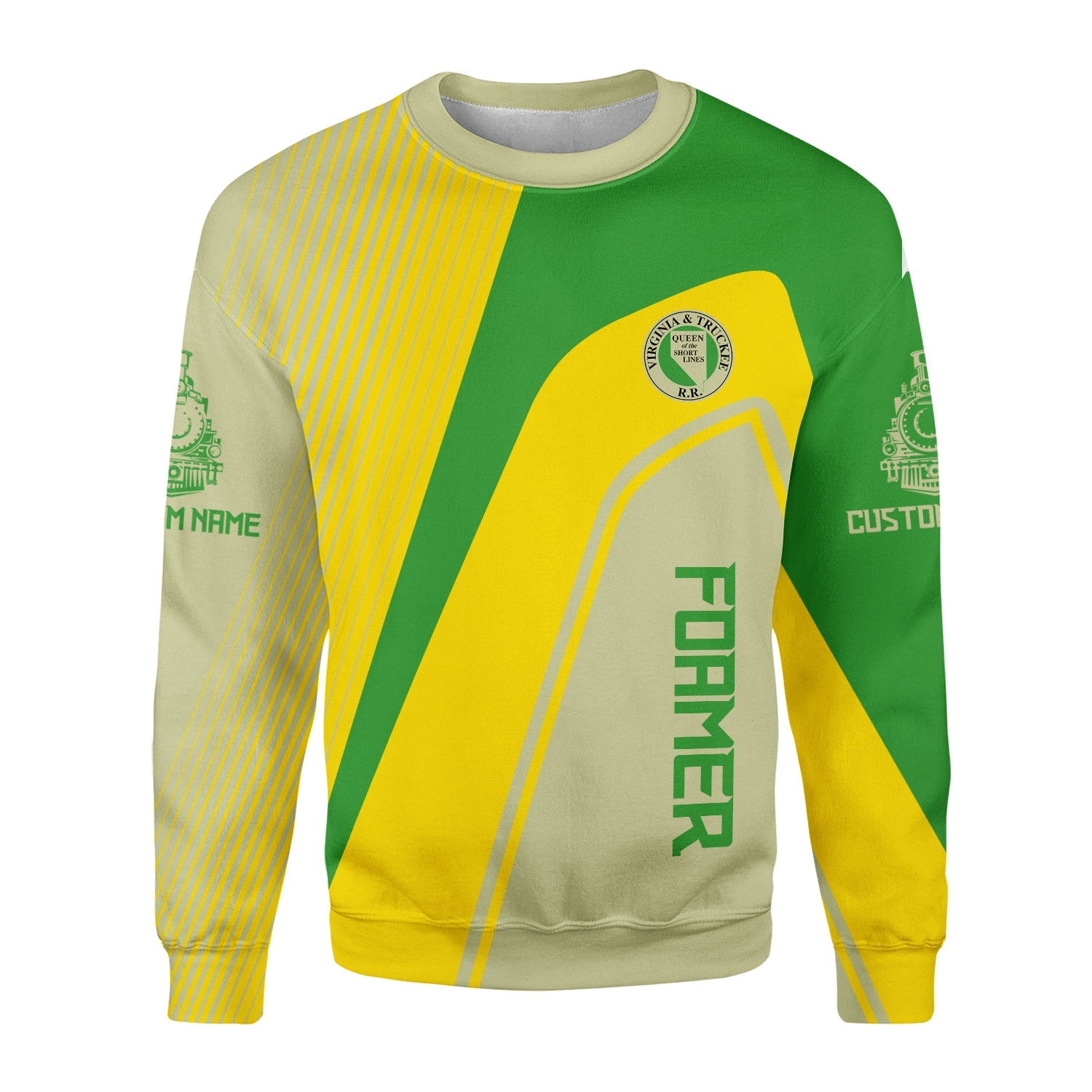 Railspirit Personalized Virginia & Truckee Railroad Sweatshirt Vibrant Striking Style Shirt For Rail Enthusiasts