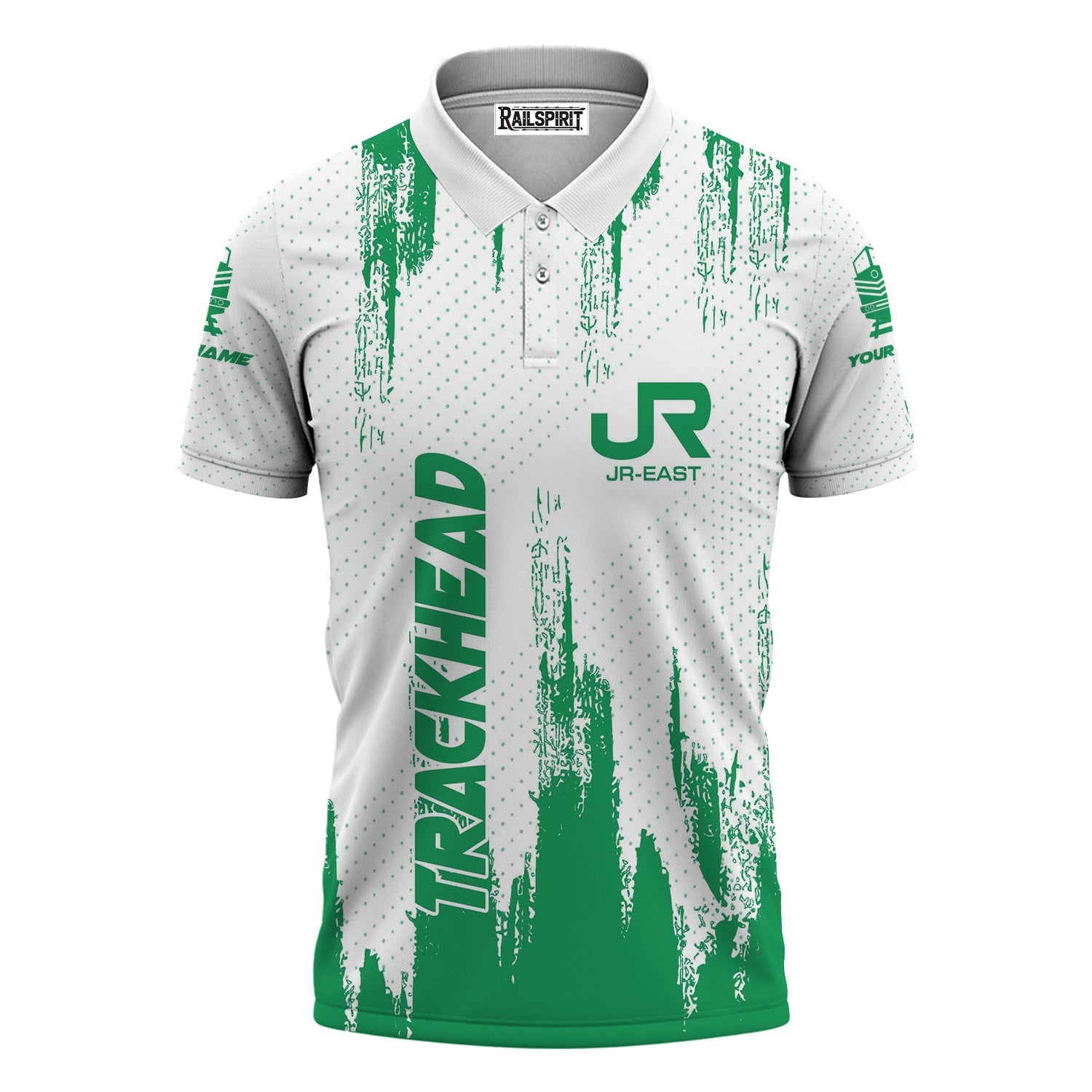 Railspirit Personalized East Japan Railway Polo Shirt Paint Impact Design JR-EAST Train Shirt for Trackhead