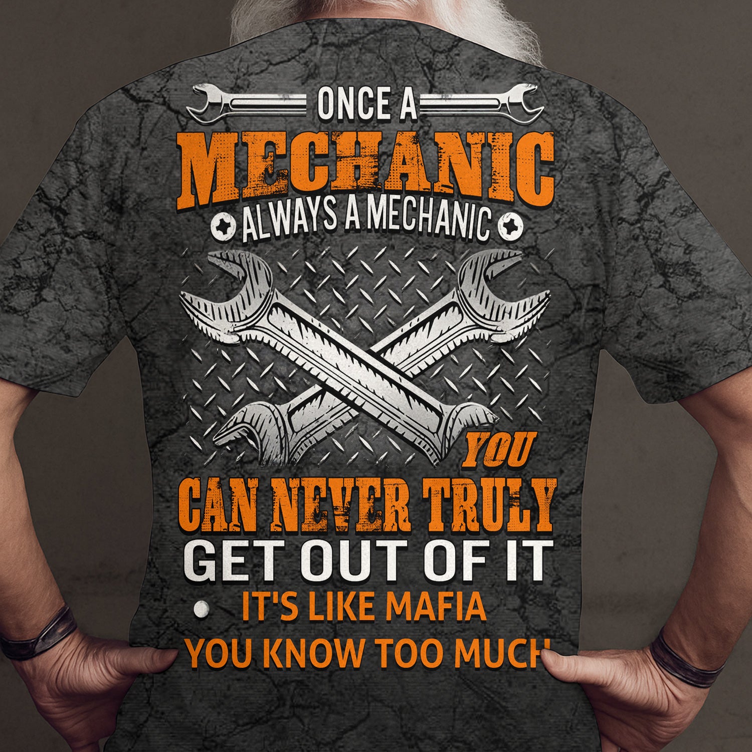 Once a Mechanic Always a Mechanic T-Shirt, You Can Never Truly Get Out of It, Funny Mafia-Style Quote Hoodie for Auto Repair & Mechanic Gifts