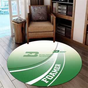 Railspirit Burlington Northern Railroad Round Mat Railway-Themed Style Mat Gift Idea For Trainspotter