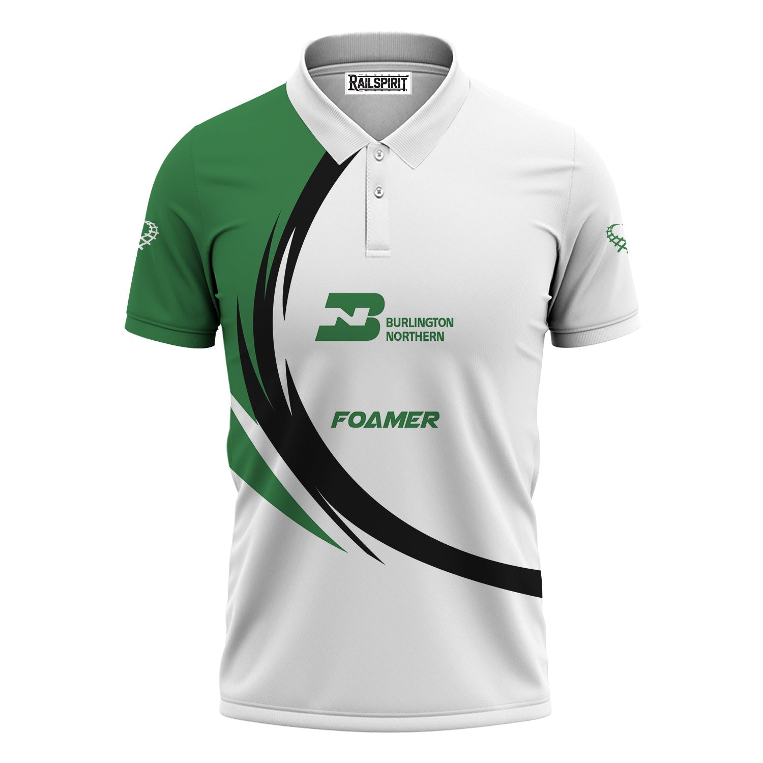 Railspirit Personalized Burlington Northern Railroad Polo Shirt Unique Graphic Style Shirt For Train Enthusiasts