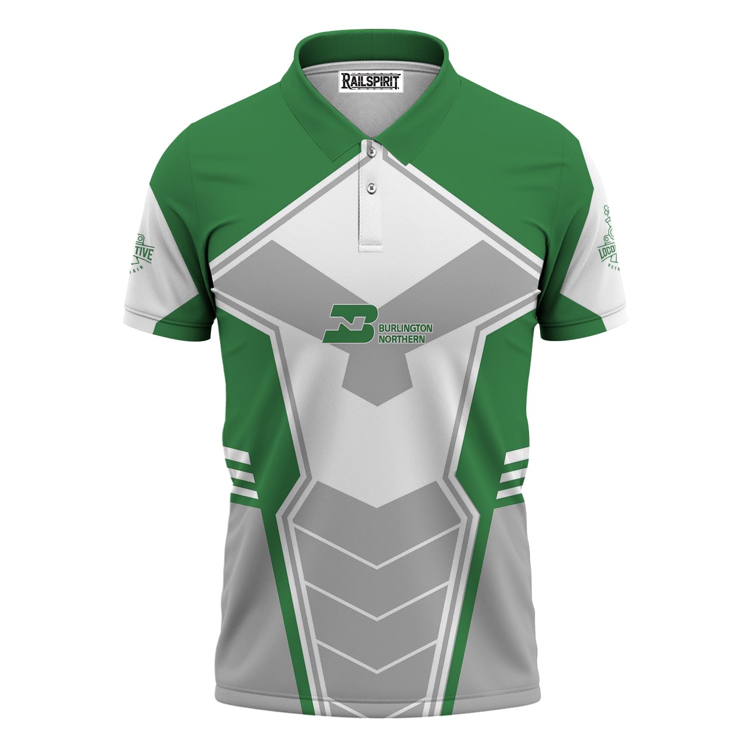 Railspirit Personalized Burlington Northern Railroad Polo Shirt Engine-Inspired Style Train Shirt for Railroad Fanatic