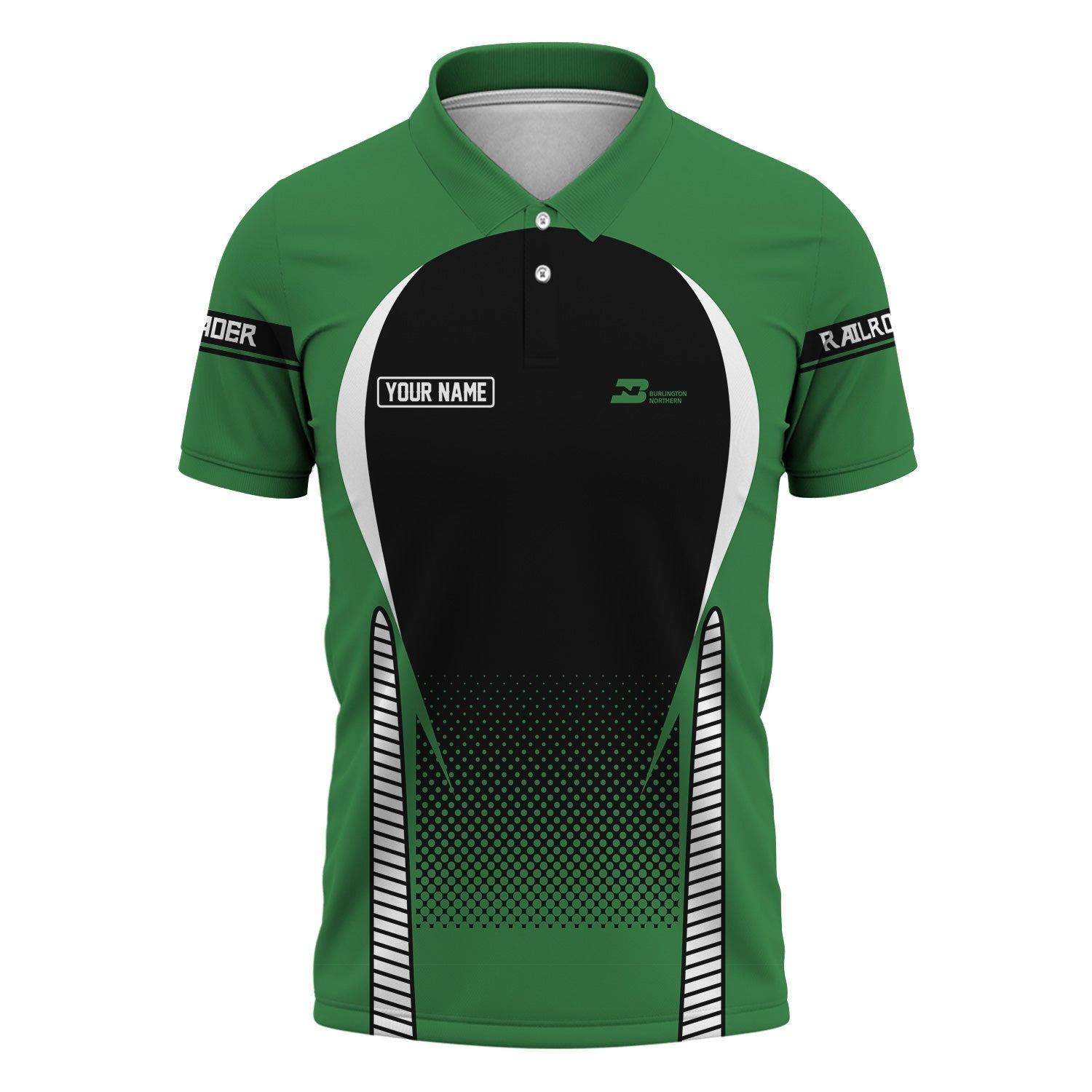 Railspirit Personalized Burlington Northern Railroad Polo Shirt Stress Is Caused By Not Having Enough Trains Shirt All Over Print