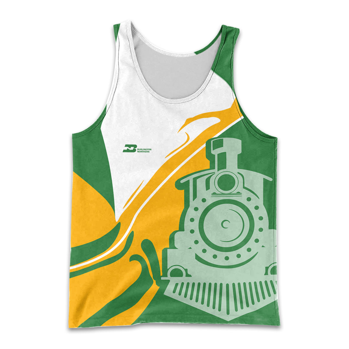 Railspirit Personalized Burlington Northern Railroad Men Tank Top Flame-Inspired Style Shirt Gift Idea For Train Lovers