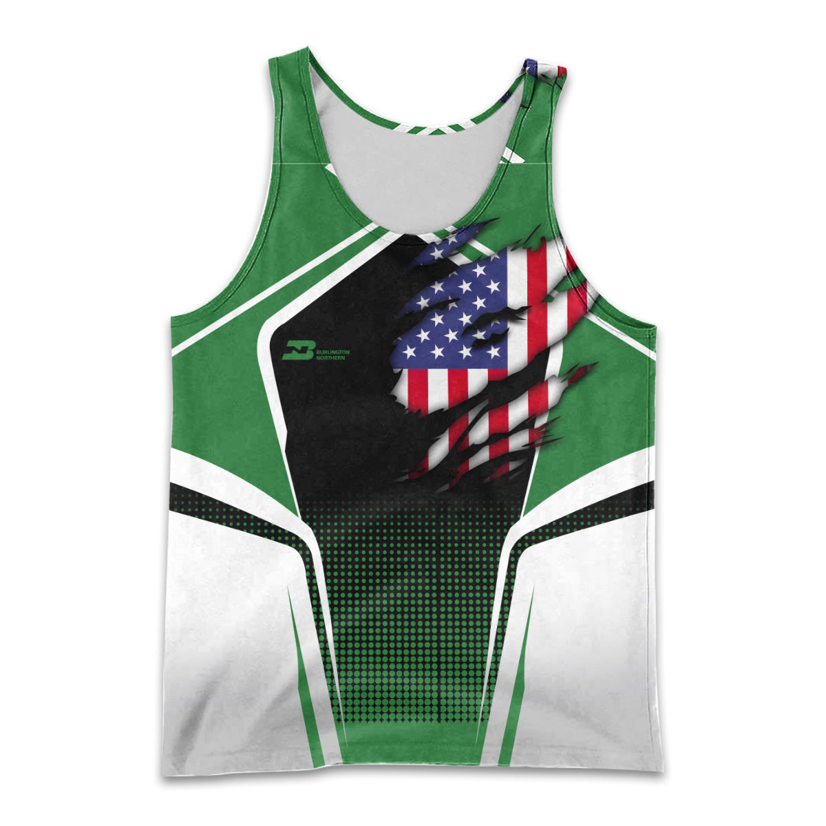 Railspirit Personalized Burlington Northern Railroad Men Tank Top American Eagle Vintage Train Shirt