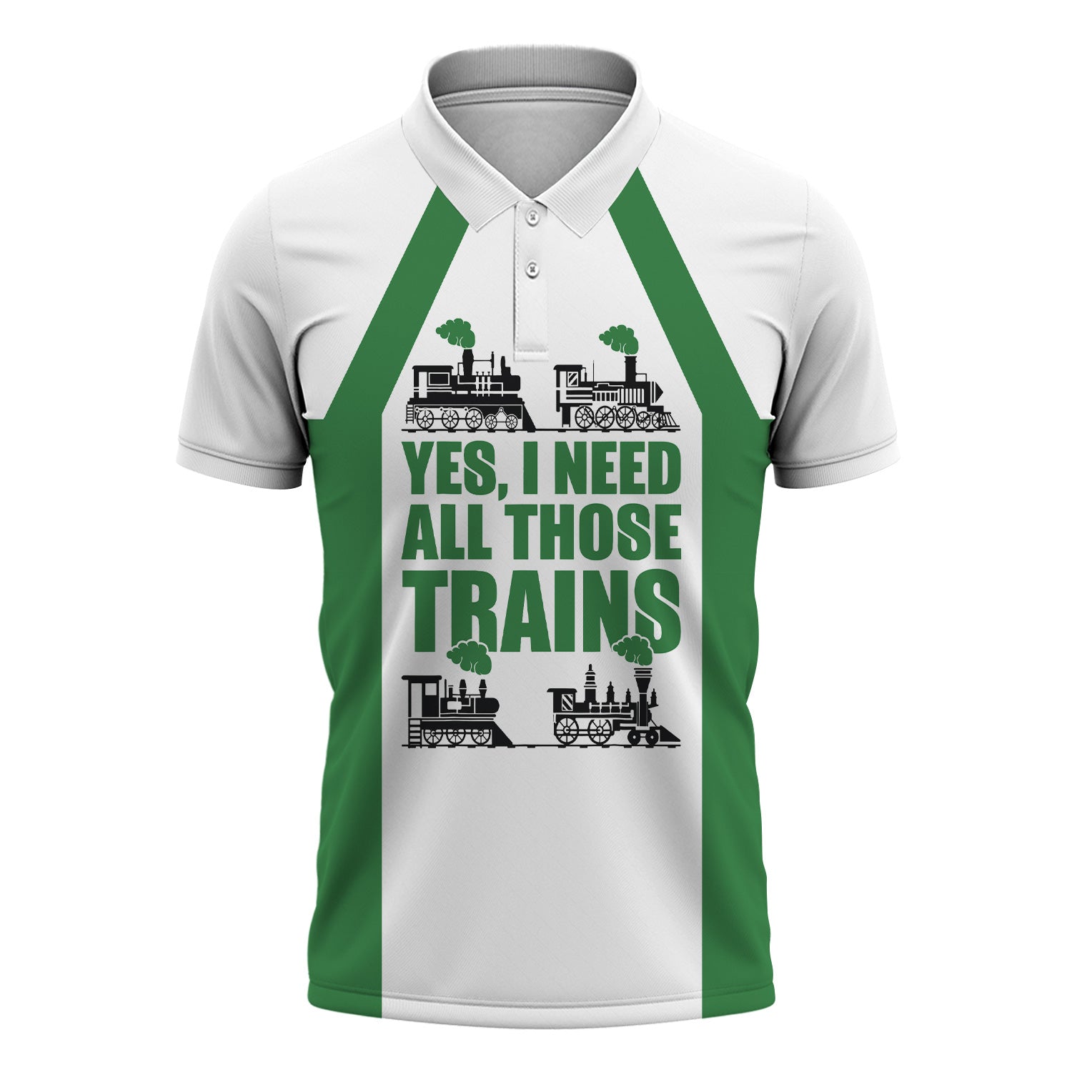 Railspirit Custom Name Burlington Northern Railroad Polo Shirt Yes I Need All Those Train Printed Shirt