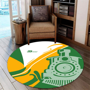 Railspirit Burlington Northern Railroad Round Mat Flame-Inspired Style Mat Gift Idea For Train Lovers
