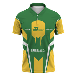 Railspirit Personalized Burlington Northern Railroad Polo Shirt Custom Year Railroader Shirt Gift Idea For Train Lover