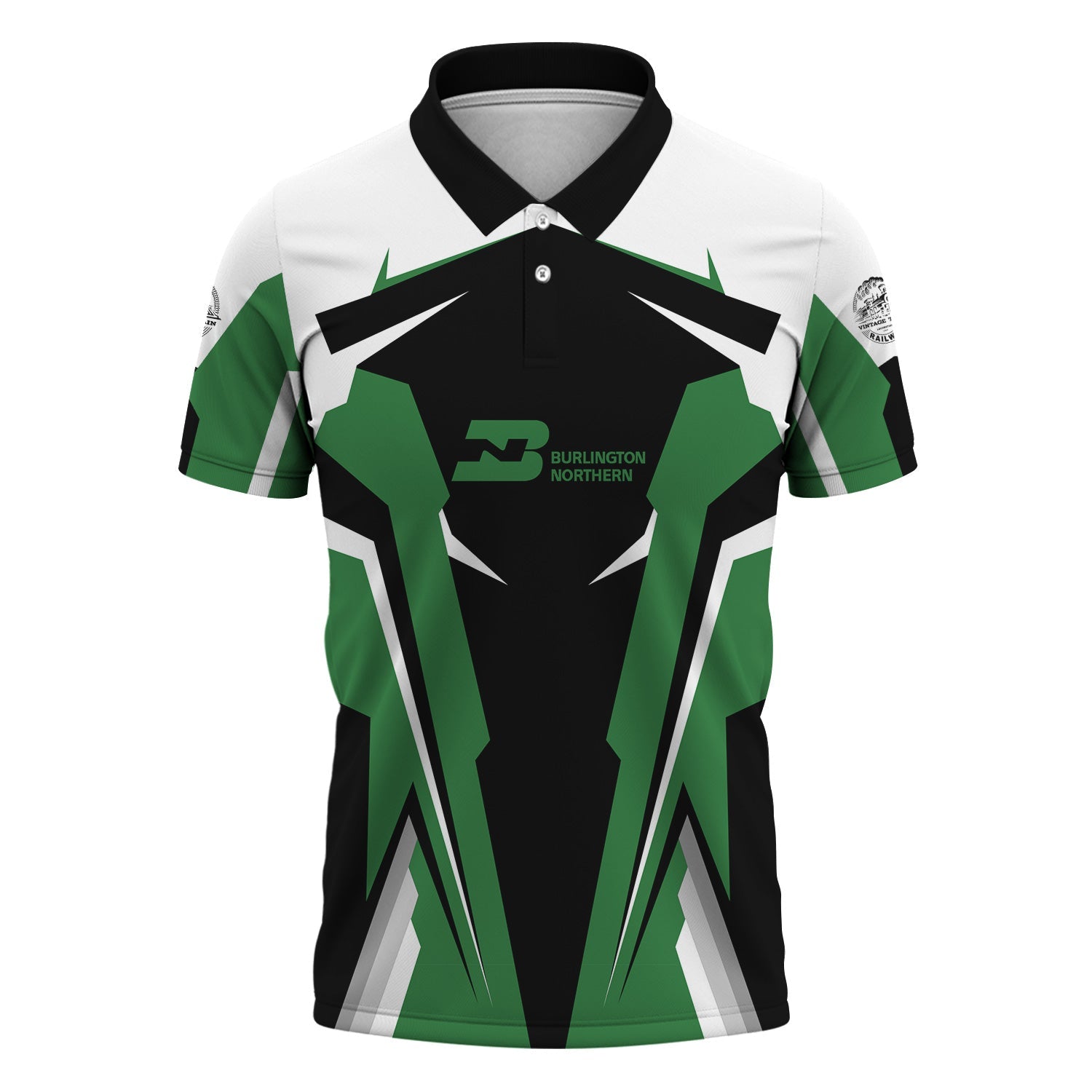 Railspirit Personalized Burlington Northern Railroad Polo Shirt Strong Line Style Train Unisex Shirt All Over Print