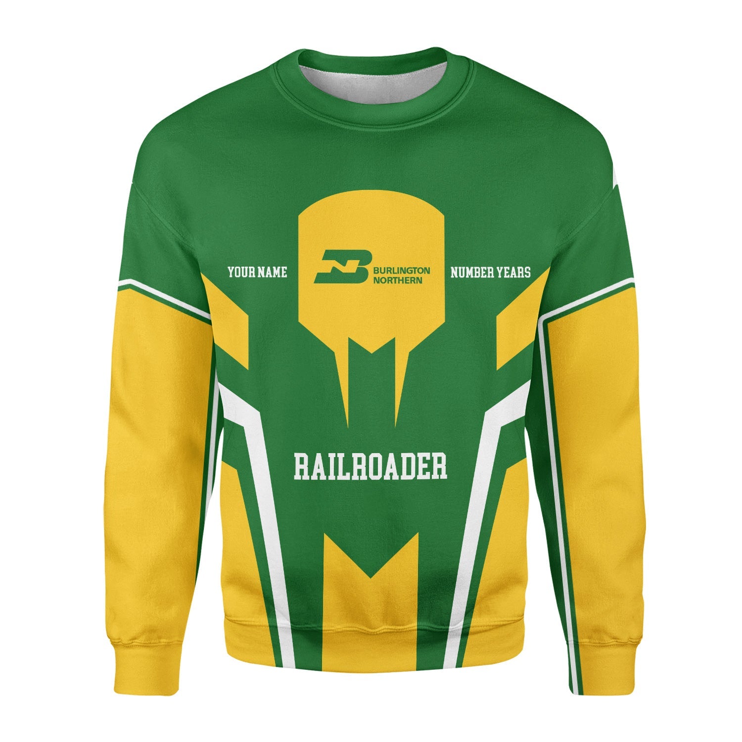 Railspirit Personalized Burlington Northern Railroad Sweatshirt Custom Year Railroader Shirt Gift Idea For Train Lover