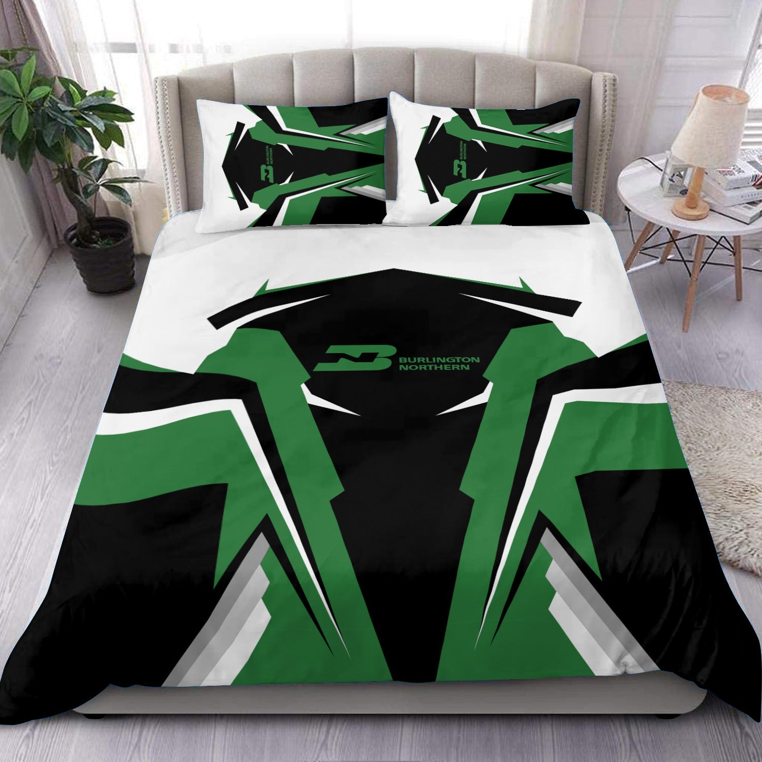 Railspirit Burlington Northern Railroad Bedding Set Strong Line Style Bedding Set All Over Print