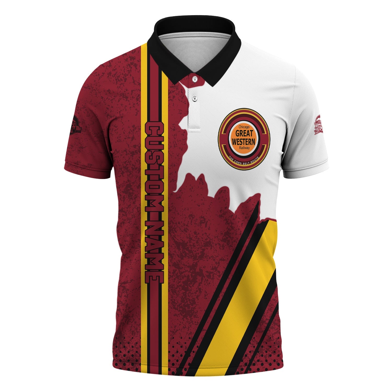 Railspirit Personalized Chicago Great Western Railroad Polo Shirt All Over Printed Unisex Shirt