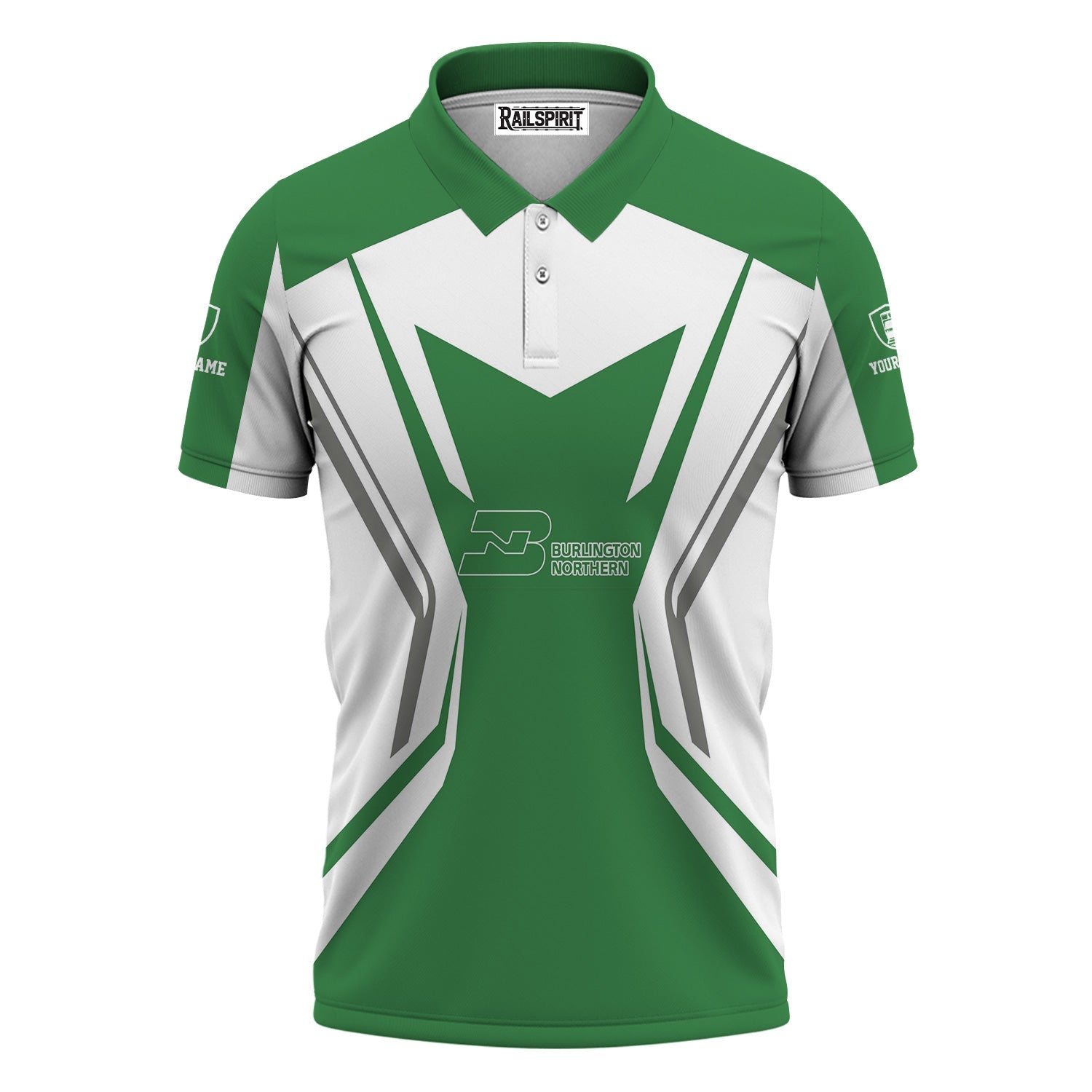 Railspirit Personalized Burlington Northern Railroad Polo Shirt Unique Style with Custom Job Train Shirt