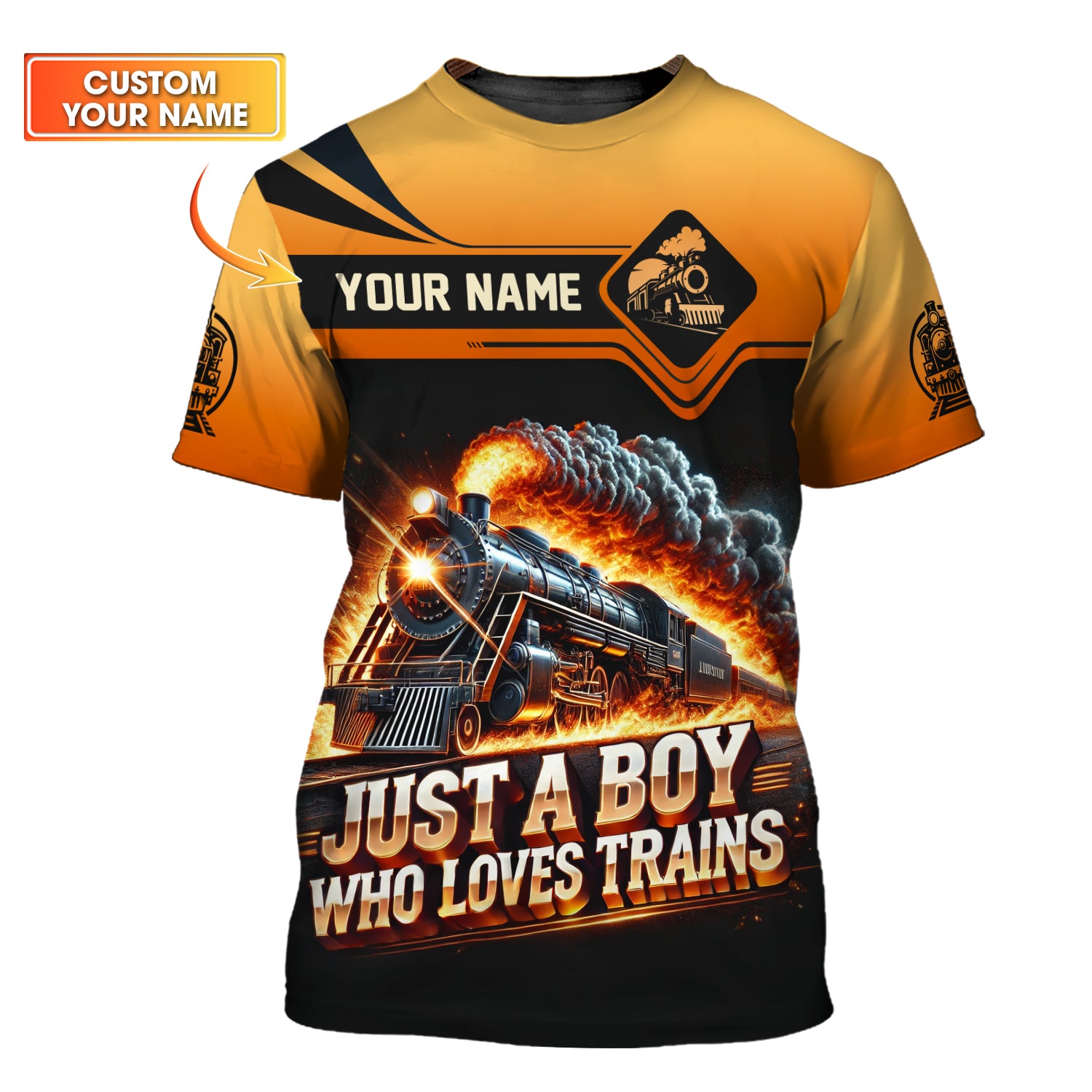 Railspirit Personalized Just A Boy Who Loves Trains, Train Lover T Shirt All Over Print