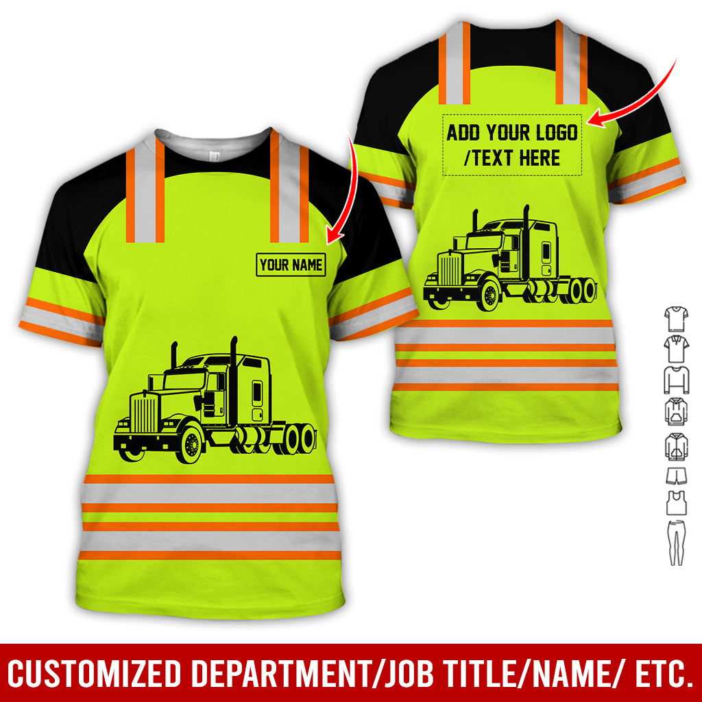 Custom Proud Trucker Uniform Shirt, Full Color, Personalized Workwear, Gift For Trucker