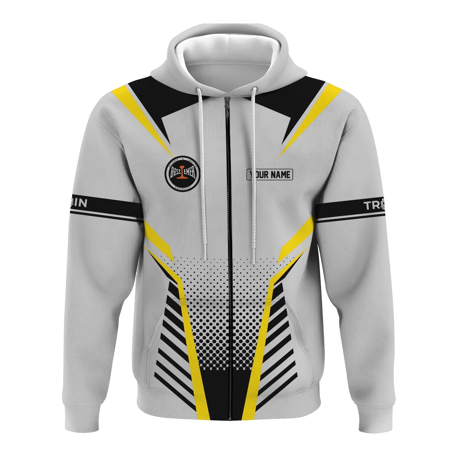 Railspirit Personalized Bessemer And Lake Erie Railroad Hoodie Unisex Train Zip Hoodie All Over Print