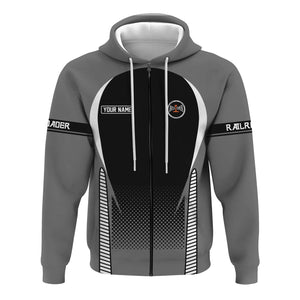 Railspirit Personalized Bessemer And Lake Erie Railroad Hoodie Stress Is Caused By Not Having Enough Trains  Zip Up Hoodie