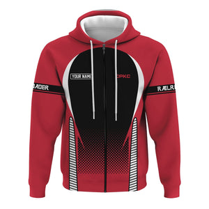 Railspirit Personalized Canadian Pacific Kansas City Hoodie Stress Is Caused By Not Having Enough Trains CPKC  Zip Up Hoodie