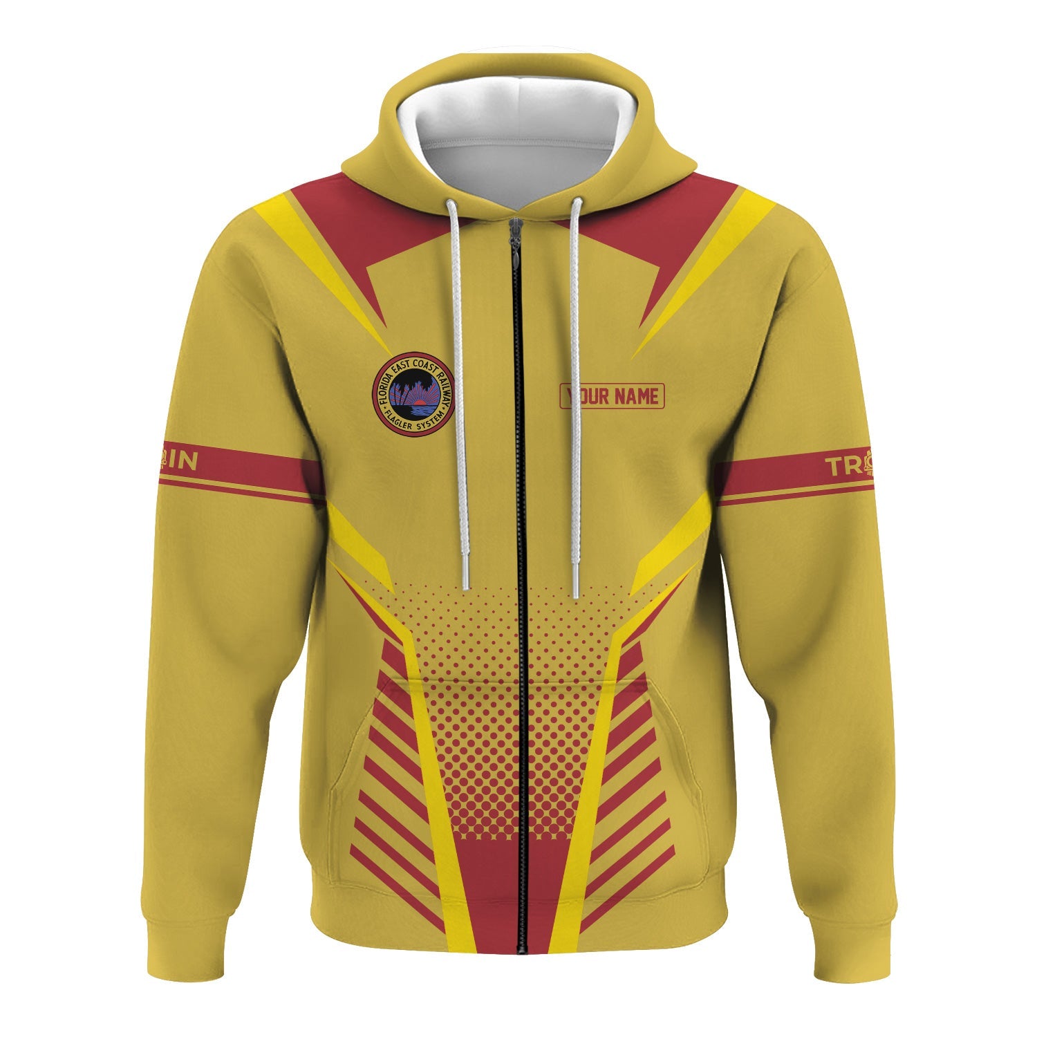 Railspirit Personalized Florida East Coast Railway Hoodie Unisex Train Zip Hoodie All Over Print