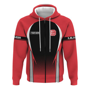 Railspirit Personalized Kansas City Southern Hoodie Stress Is Caused By Not Having Enough Trains  Zip Up Hoodie