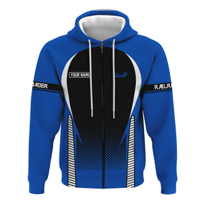 Railspirit Personalized Conrail Railroad Hoodie Stress Is Caused By Not Having Enough Trains  Zip Up Hoodie