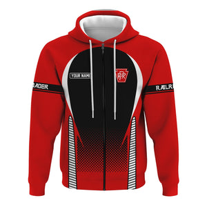 Railspirit Personalized Pennsylvania Railroad Hoodie Stress Is Caused By Not Having Enough Trains Zip Up Hoodie