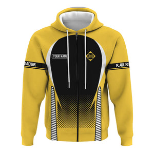 Railspirit Personalized Erie Railroad Hoodie Stress Is Caused By Not Having Enough Trains Zip Up Hoodie