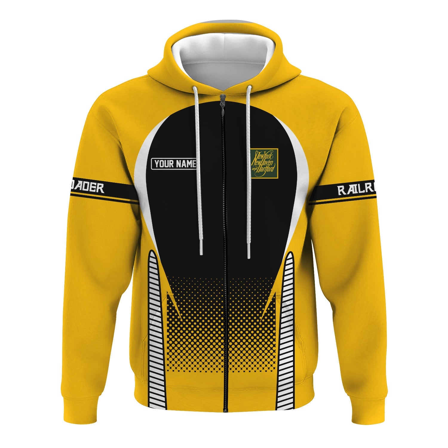 Railspirit Personalized New York, New Haven and Hartford Railroad Hoodie Stress Is Caused By Not Having Enough Trains New Haven Railroad  Zip Up Hoodie