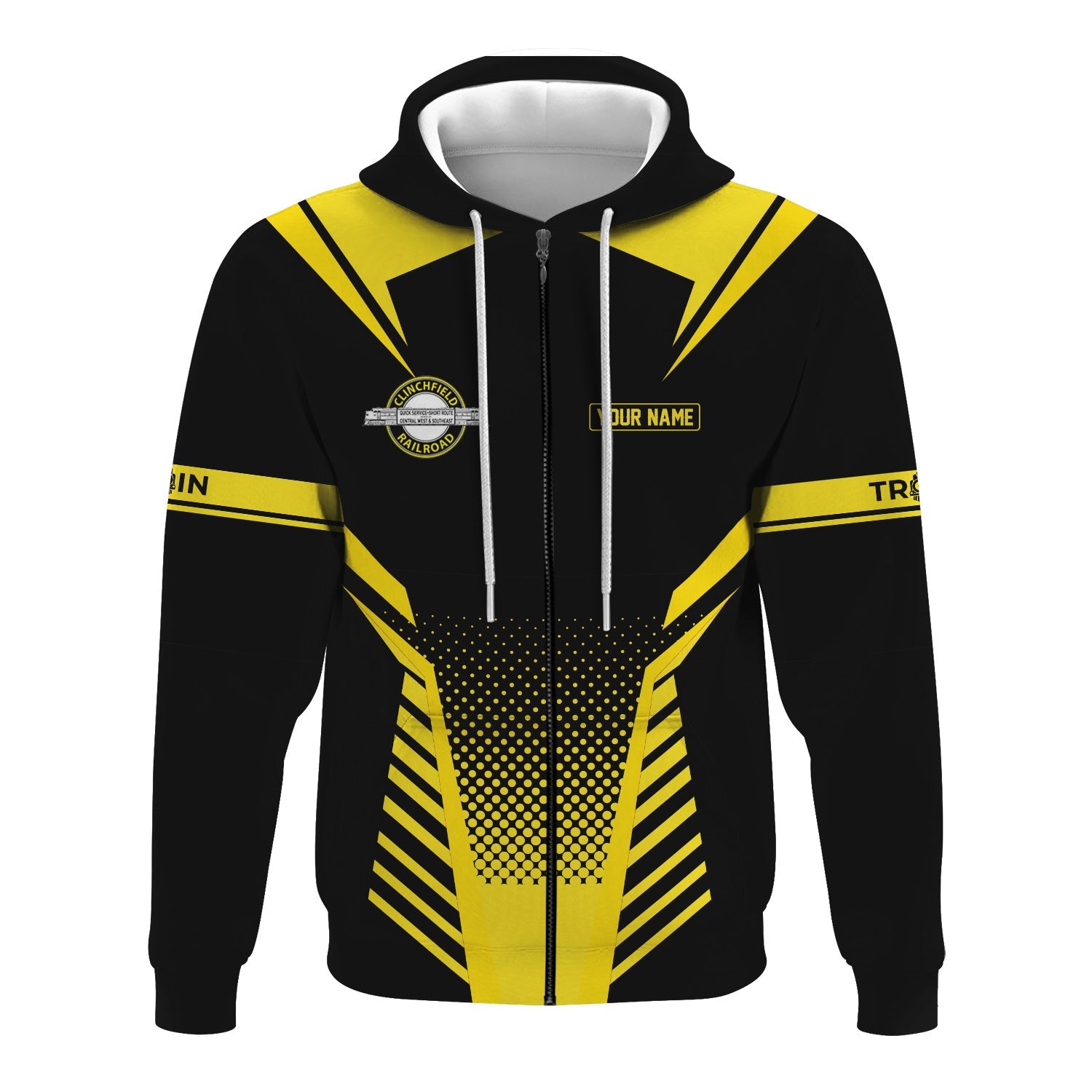 Railspirit Personalized Clinchfield Railroad Hoodie Unisex Train Zip Hoodie All Over Print