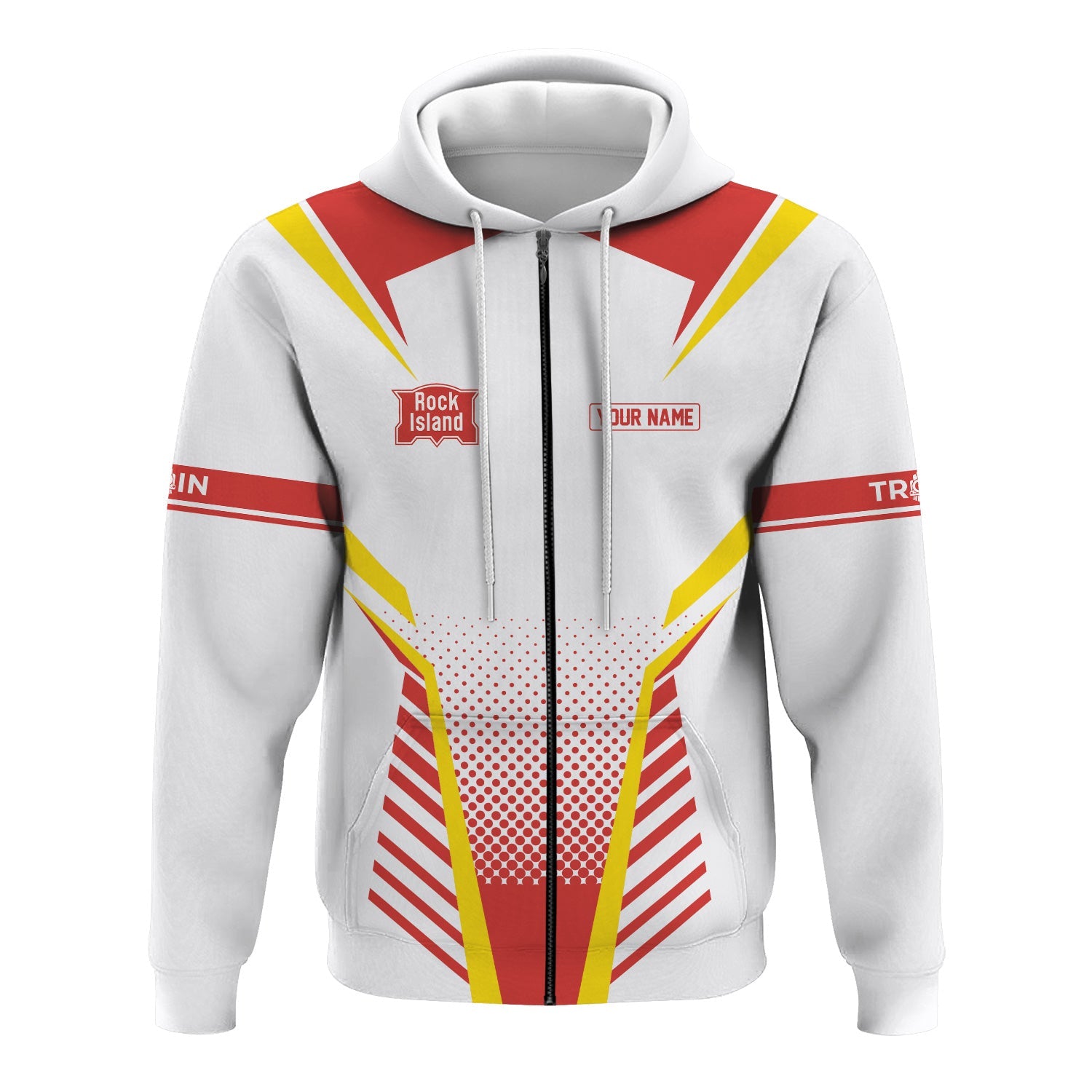 Railspirit Personalized Chicago, Rock Island and Pacific Railroad Hoodie Unisex Rock Island Railroad Train Zip Hoodie All Over Print