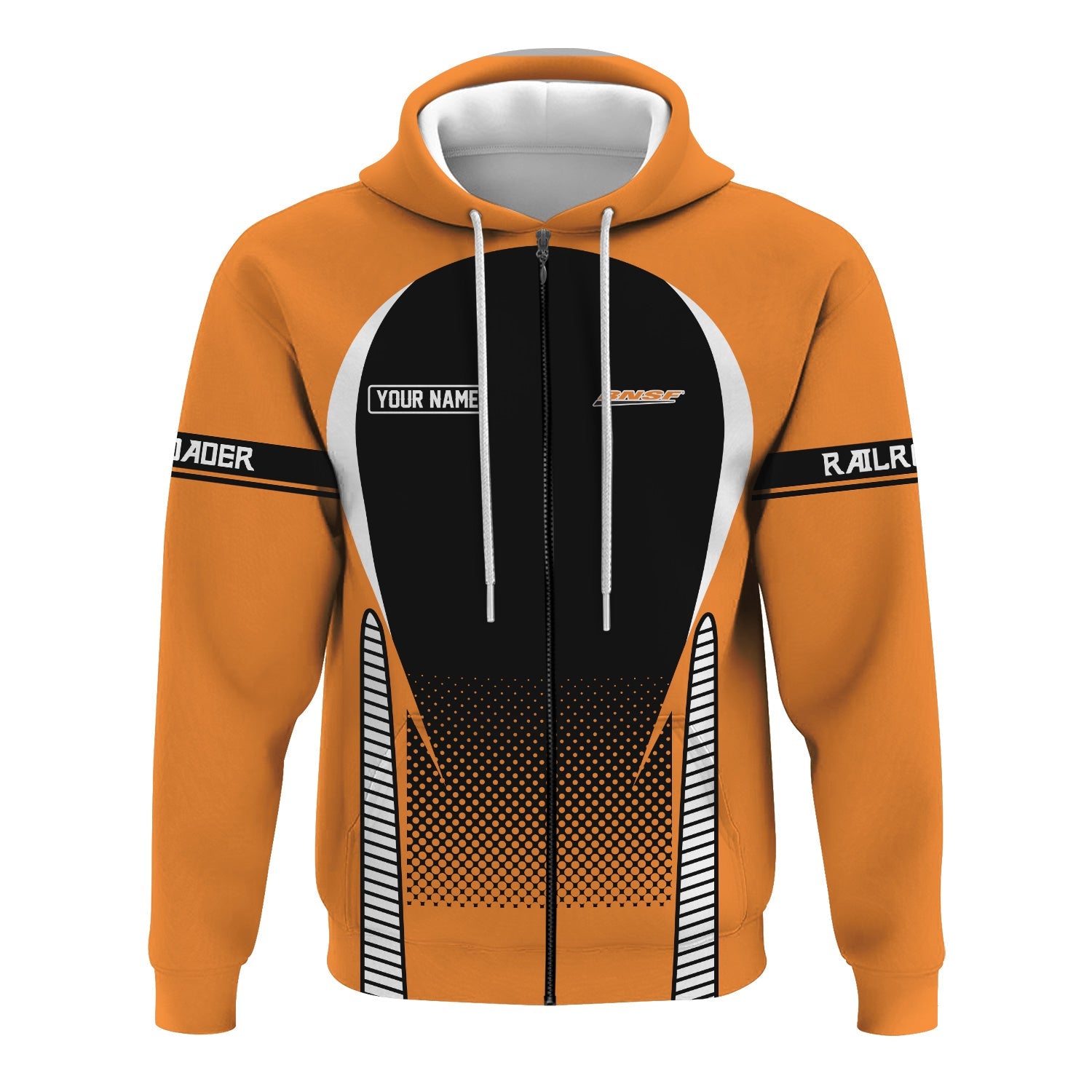 Railspirit Personalized BNSF Railway Hoodie Stress Is Caused By Not Having Enough Trains  Zip Up Hoodie