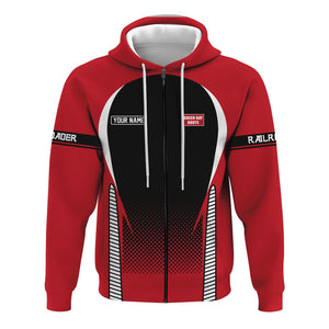 Railspirit Personalized Green Bay & Western Railroad Hoodie Stress Is Caused By Not Having Enough Trains  Zip Up Hoodie