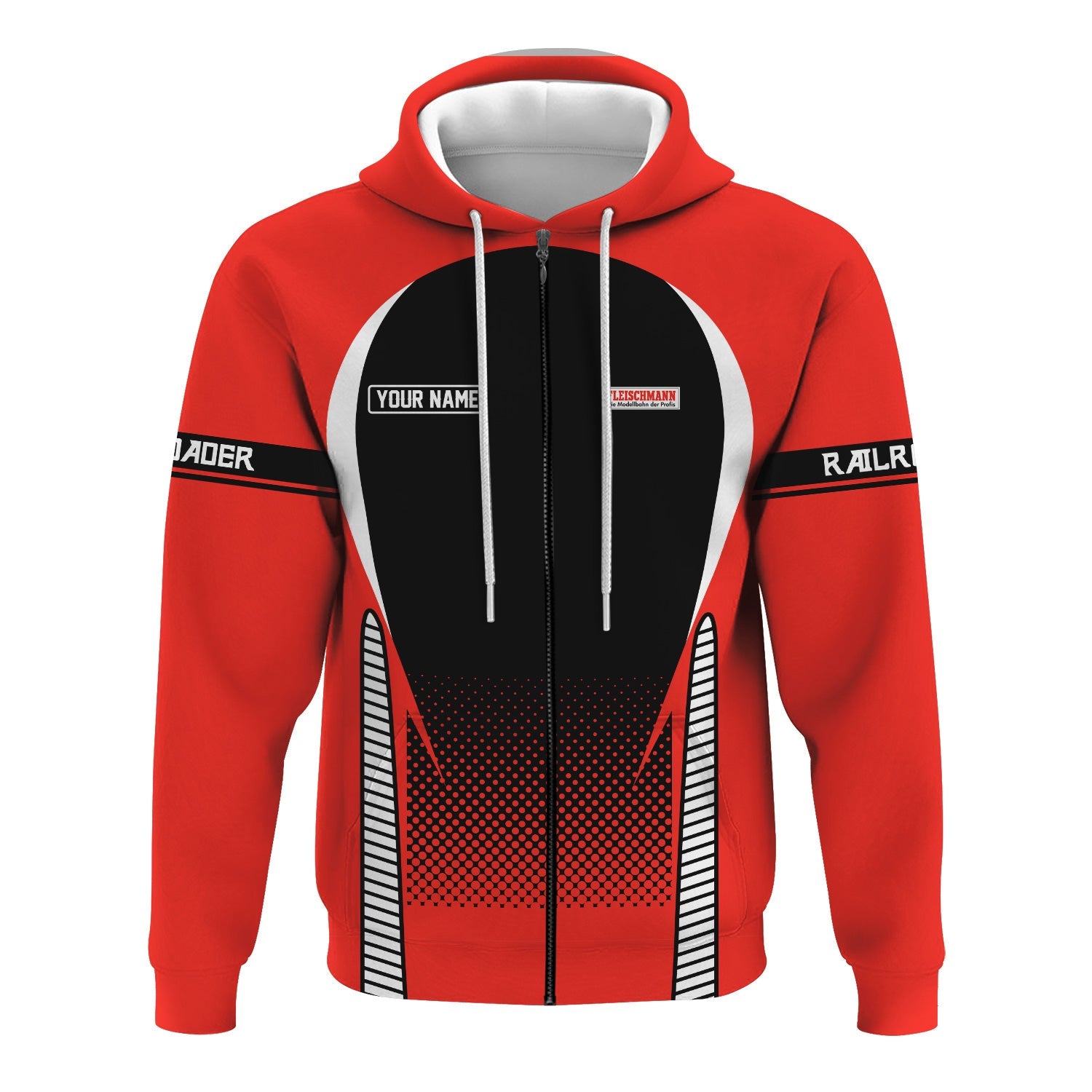 Railspirit Personalized Fleischmann And Western Railroad Hoodie Stress Is Caused By Not Having Enough Trains  Zip Up Hoodie