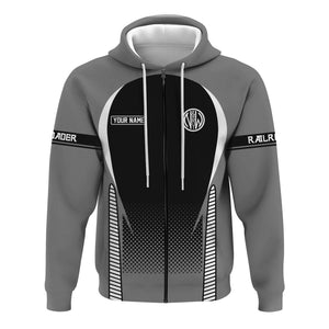 Railspirit Personalized Norfolk and Western Railway Hoodie Stress Is Caused By Not Having Enough Trains N&W  Zip Up Hoodie