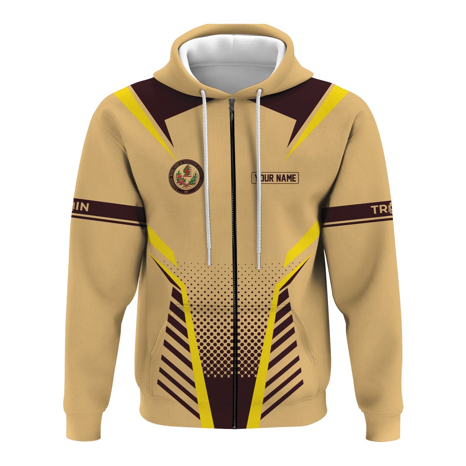 Railspirit Personalized London, Midland and Scottish Railway Hoodie Unisex Train Zip Hoodie All Over Print