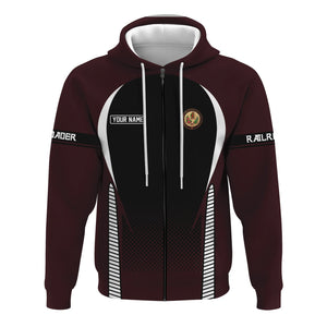 Railspirit Personalized London, Midland and Scottish Railway Hoodie Stress Is Caused By Not Having Enough Trains  Zip Up Hoodie