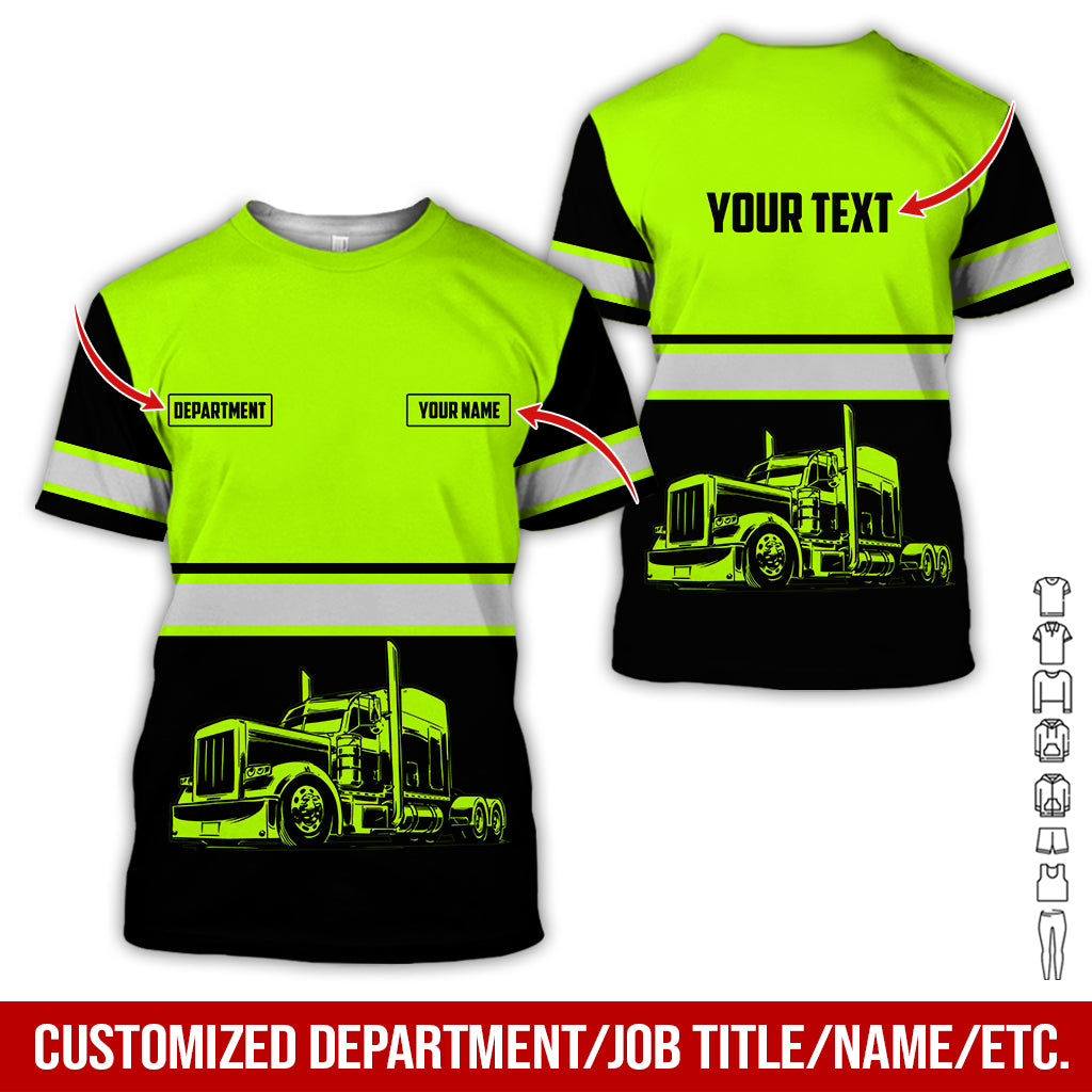 Customized Name Love Semi Truck Shirt, Personalized Workwear Gift For Driver