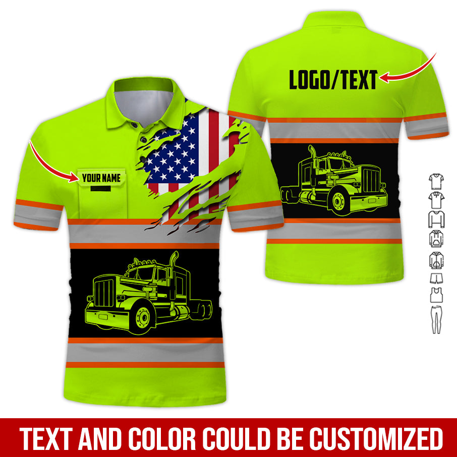 Customized Name Love Semi Truck Shirt, Personalized Workwear, Truck Driver Gift