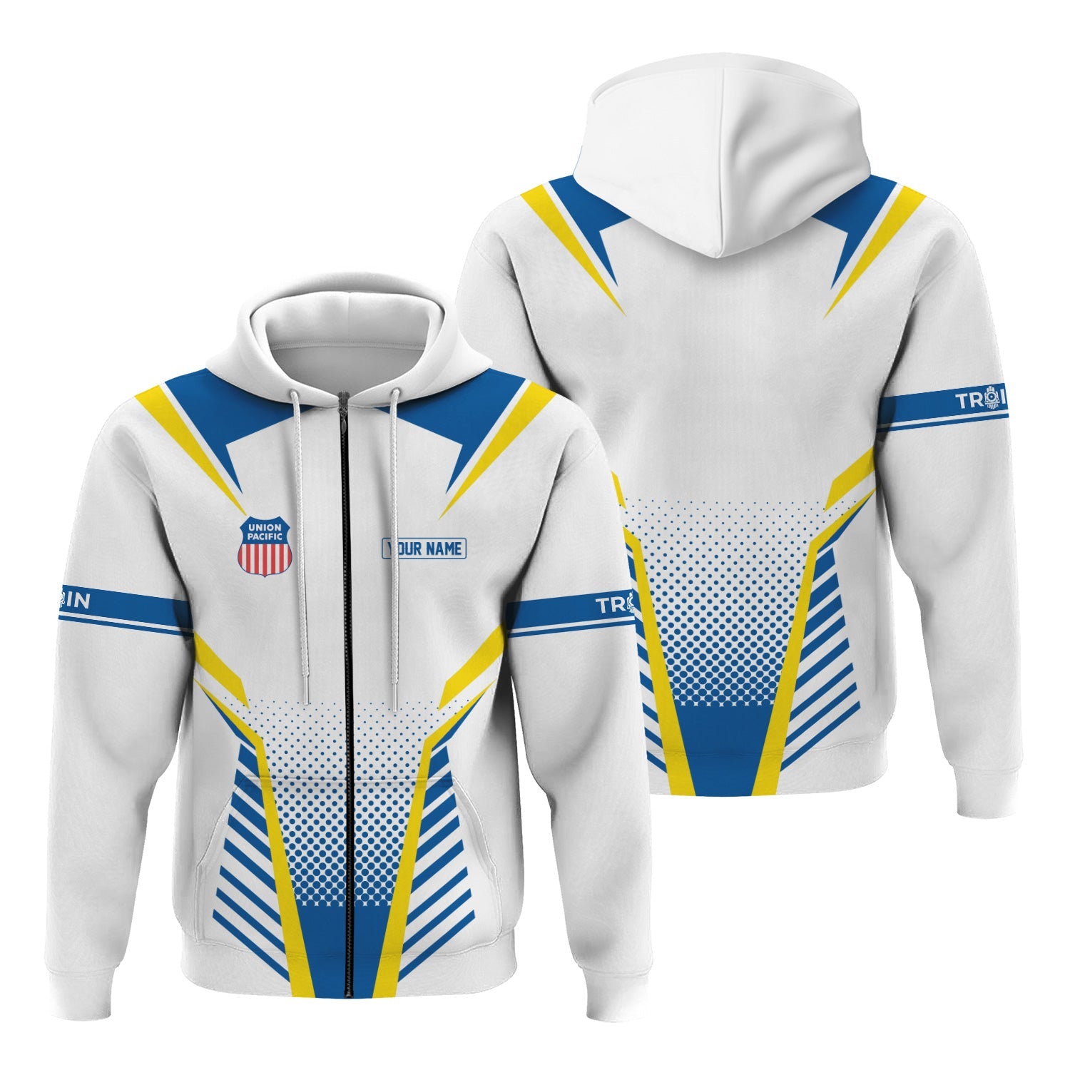 Railspirit Personalized Union Pacific Railroad Hoodie Unisex Big Boy Train Zip Hoodie All Over Print