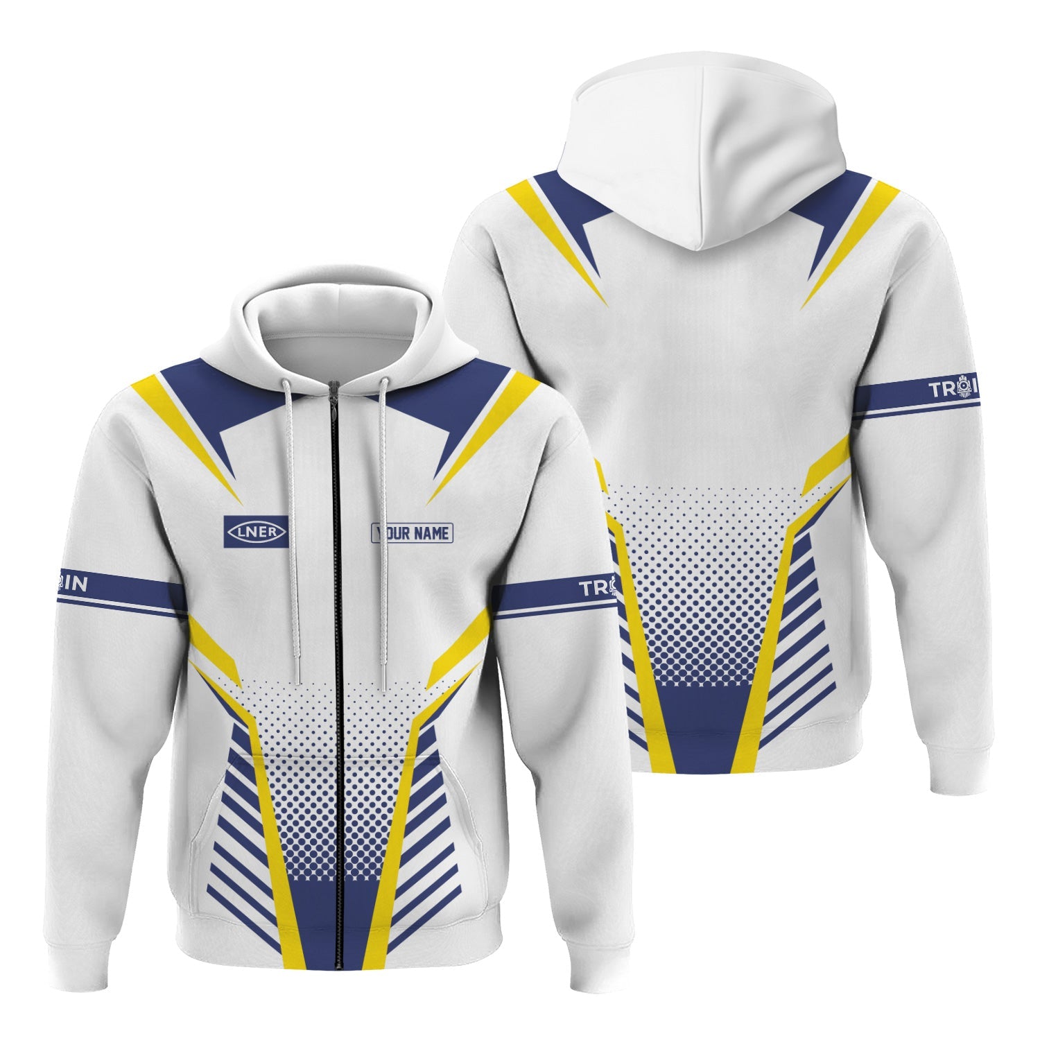 Railspirit Personalized London and North Eastern Railway Hoodie Unisex Train Zip Hoodie All Over Print