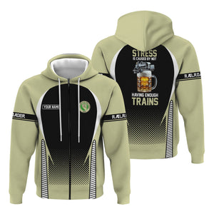 Railspirit Personalized Virginia & Truckee Railroad Hoodie Stress Is Caused By Not Having Enough Trains  Zip Up Hoodie
