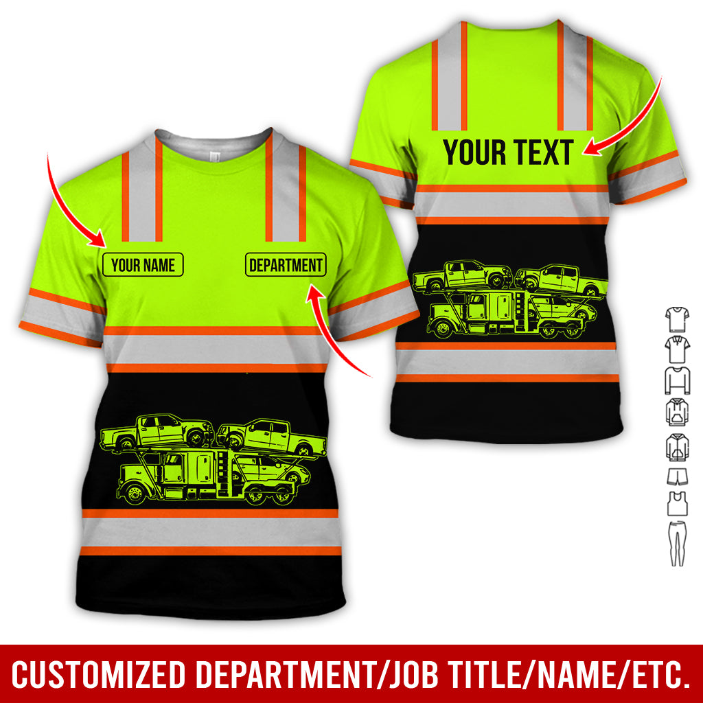 Customized Name Car Hauler Truck Clothes, Personalized Driver Gear