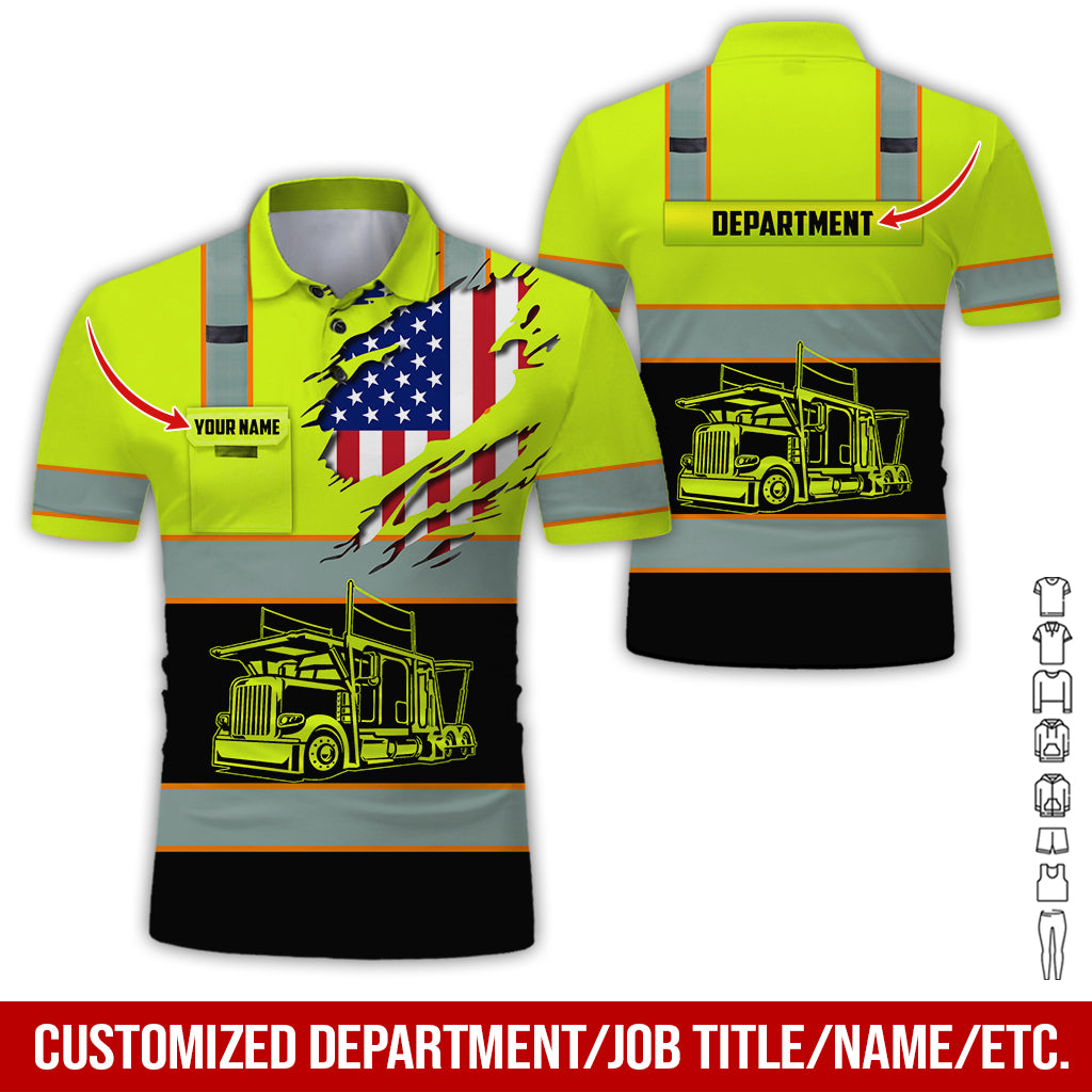 Customized Name Car Hauler Truck Uniform Clothes, Printed Pocket, Custom Trucker Gear