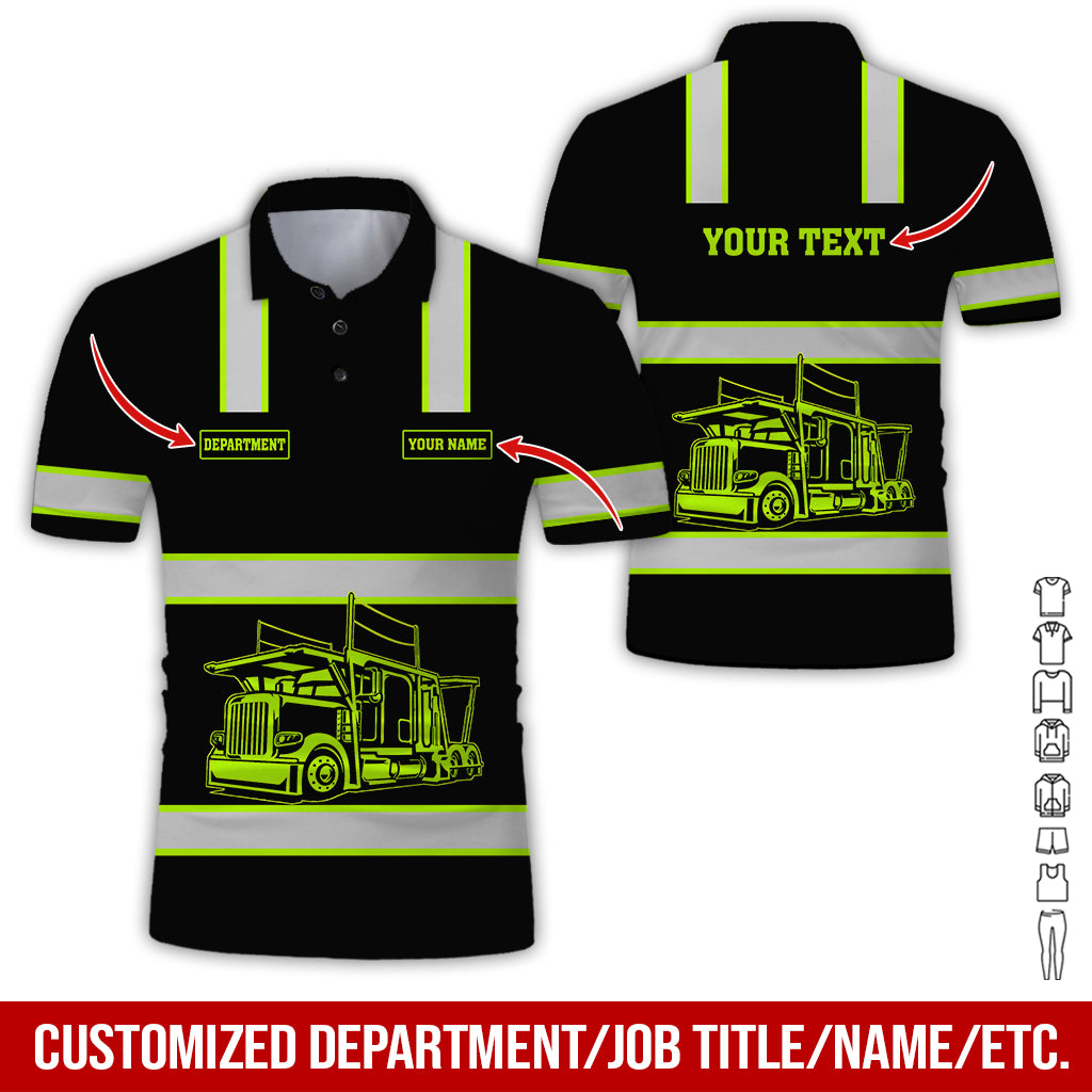 Customized Name Car Hauler Truck Clothes, Personalized Truck Driver Gear