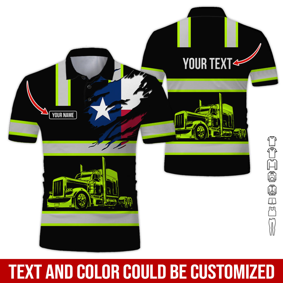 Customized Name Love Truck Printed Clothes, Personalized Truck Driver Gear