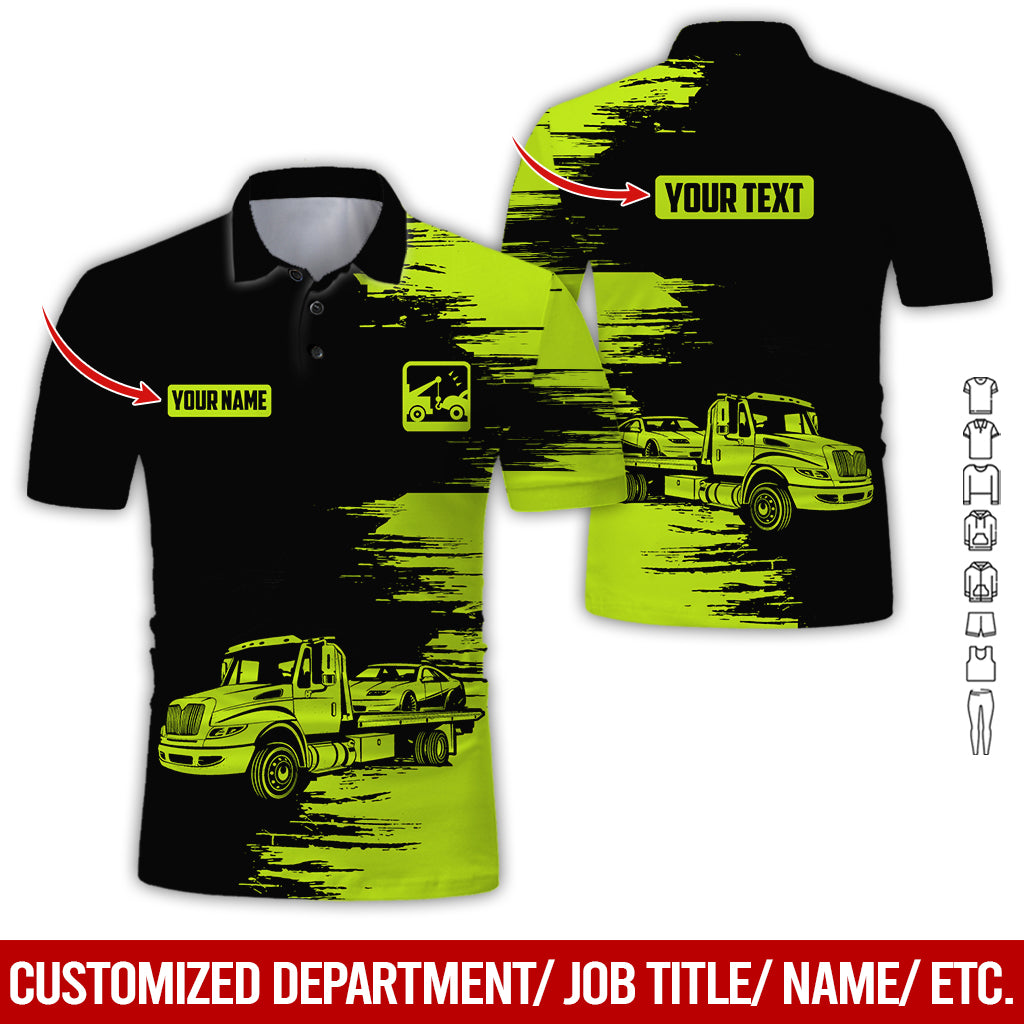 Custom Name Tow Truck Uniform, Personalized Driver Shirt, 3D Printed Graphics for Truckers